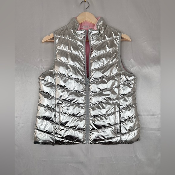 Jackets & Blazers - Silver Puffer Vest for Women Size XXL